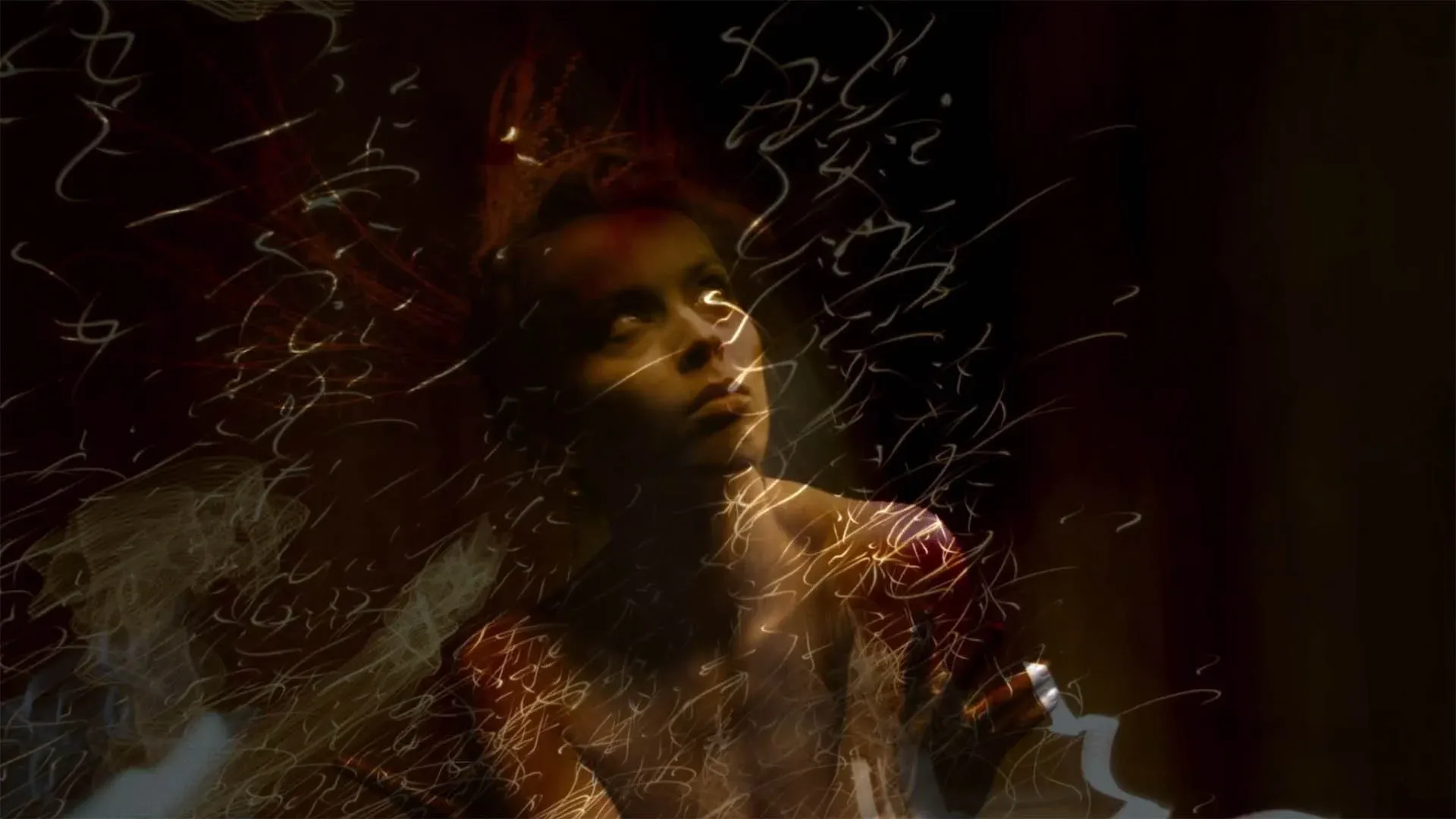 Two videos composited in Overlay mode.