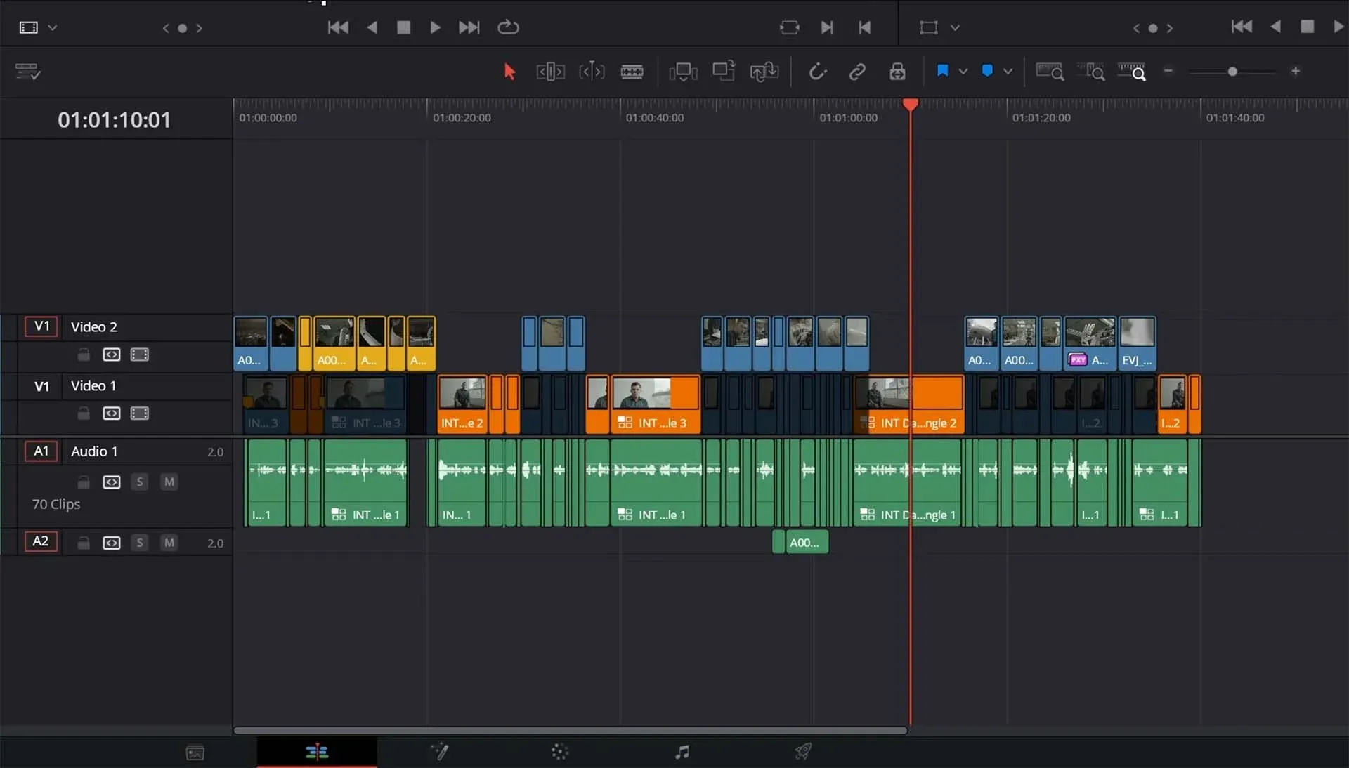 As you can see, the angle choices are reduced at this stage, as most of the interview is covered by BRoll.