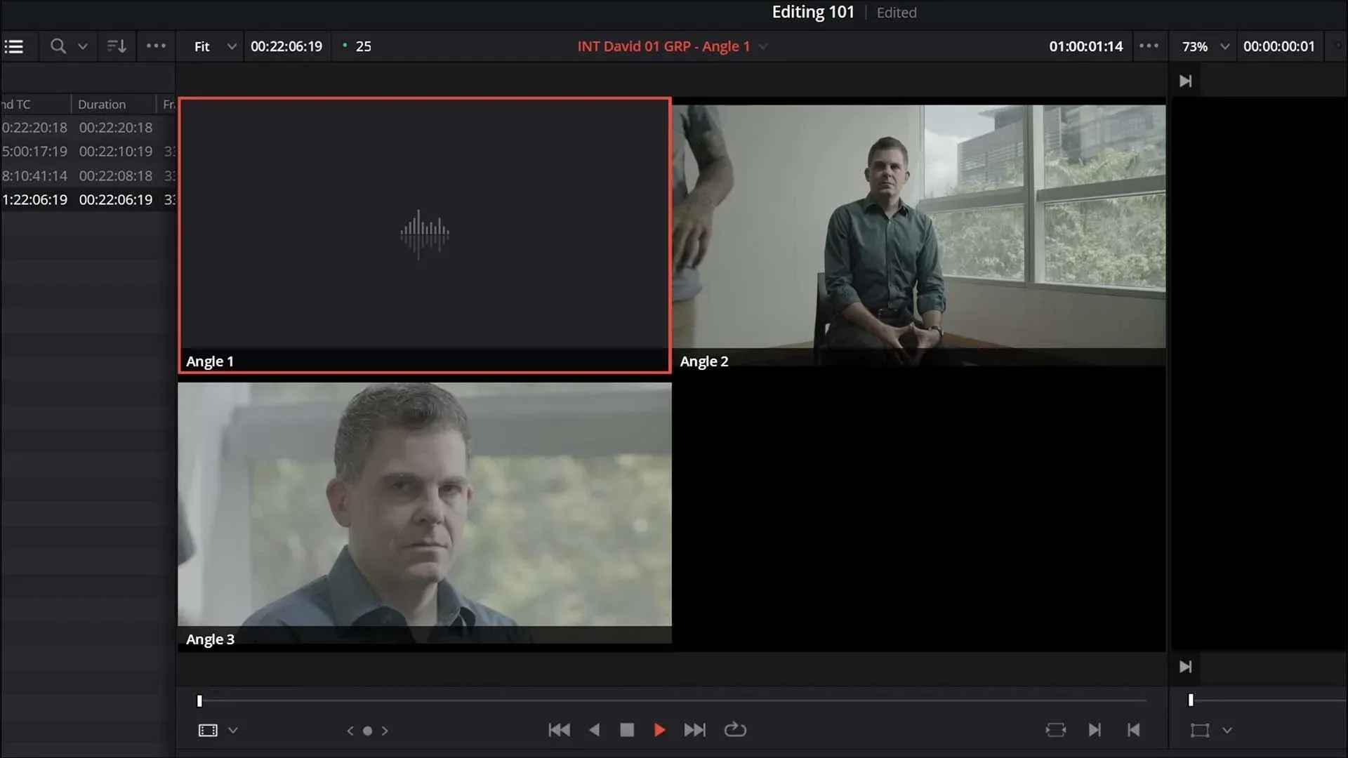 This is how a Multicam Clip looks when loaded