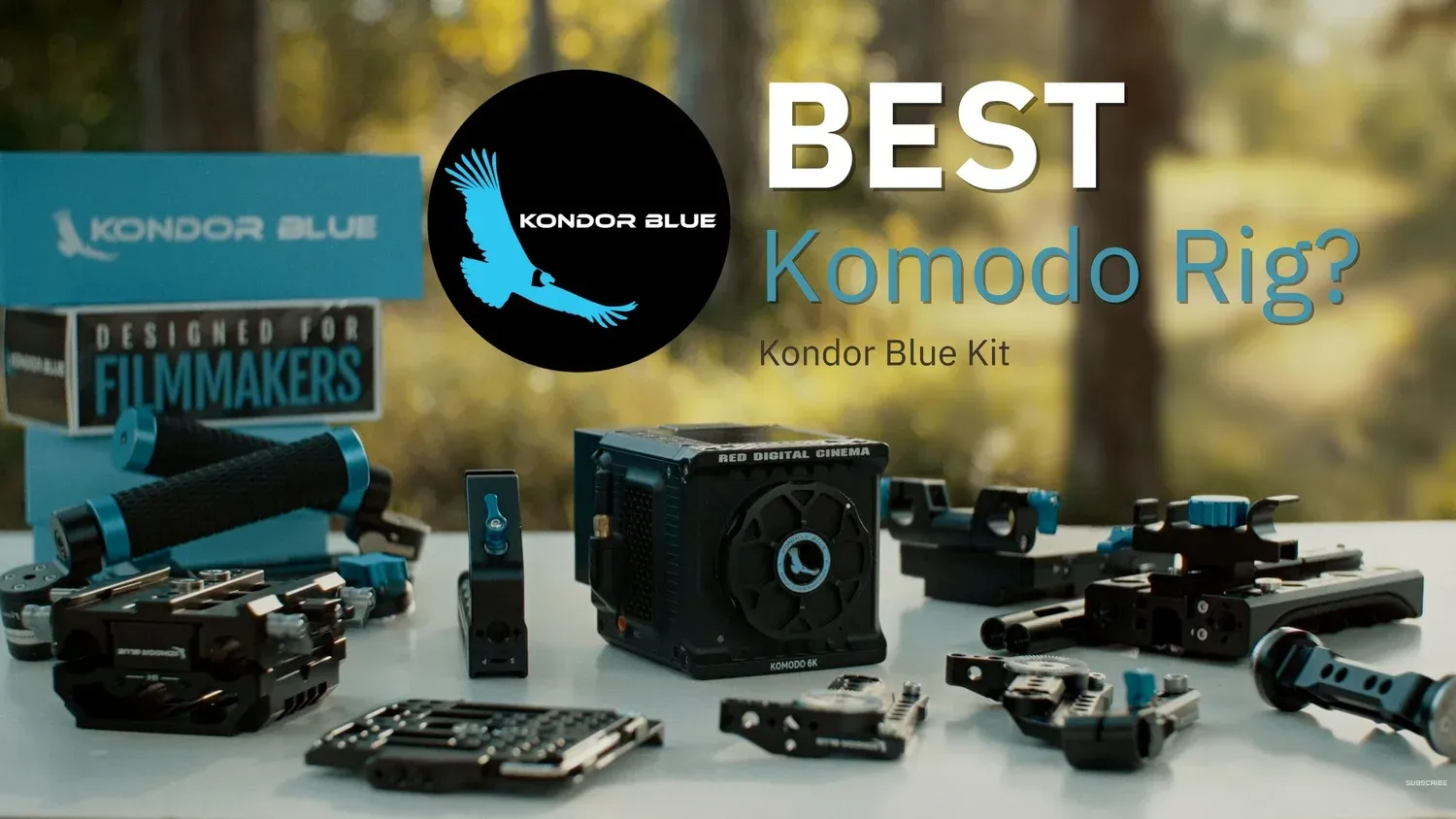 Thumbnail “Best Komodo rig?” with the Kondor Blue logo and the kit’s cage, handles and rods laid out on a table