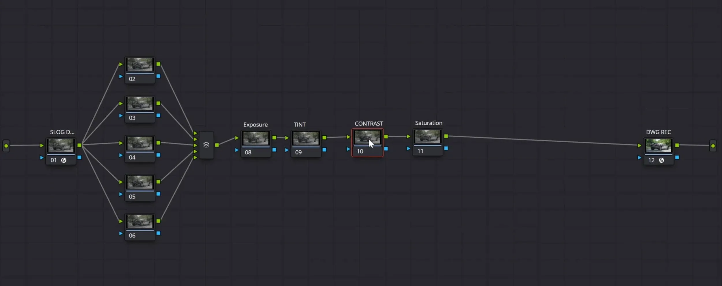 The first part of the Node Tree, inside the two CSTs where the color space is bigger.