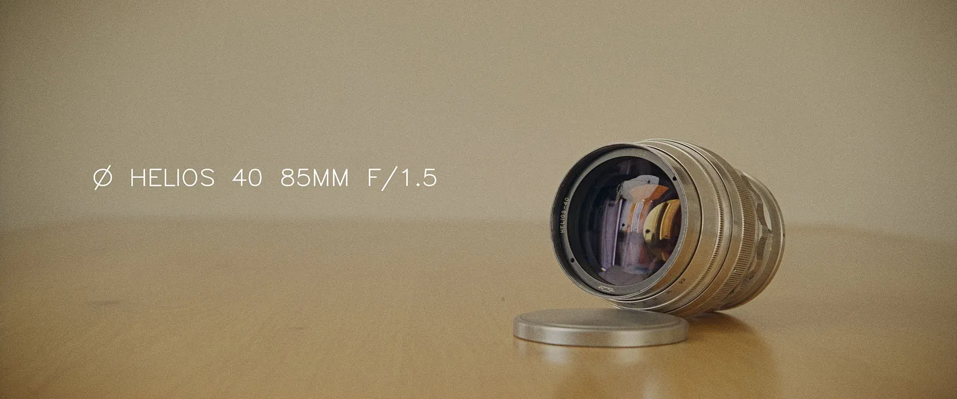 Helios 40-2 85mm f/1.5 lens on a table