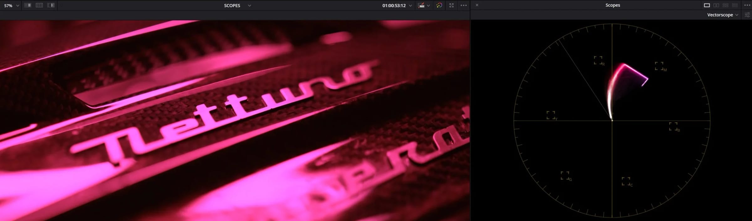 The frame with a HUE modification applied.